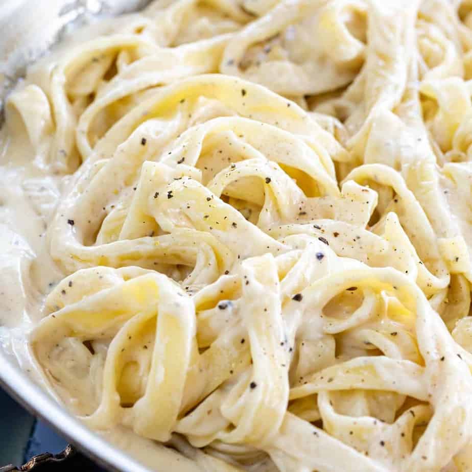pasta with a white pistachio cream sauce