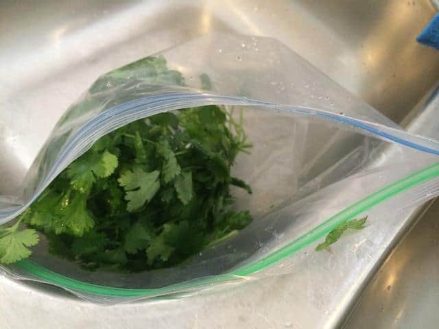herbs in a ziplock bag