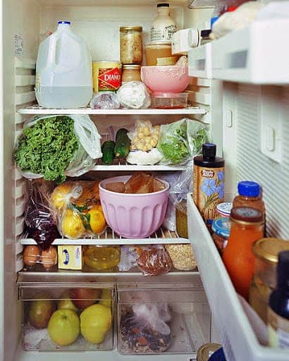 Fridge full of food
