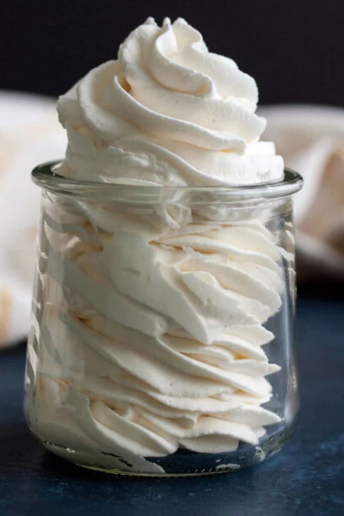 whipped cream containing maple and mascarpone cheese